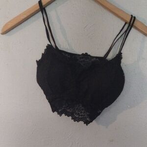Duufin Elegant Black Lace Bralette – Delicate Straps, Soft Comfort, Size S/M